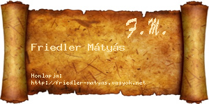 Friedler Mátyás névjegykártya